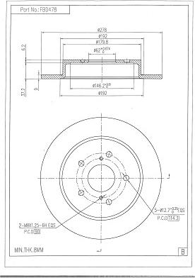 FI.BA FBD478 - Тормозной диск autosila-amz.com