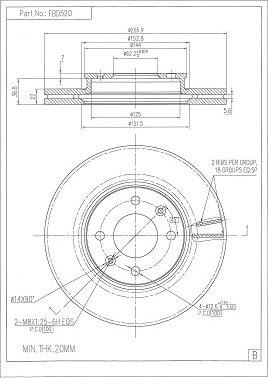 FI.BA FBD520 - Тормозной диск autosila-amz.com