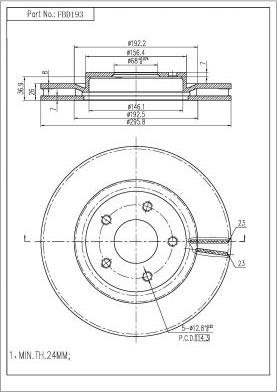 FI.BA FBD193 - Тормозной диск autosila-amz.com