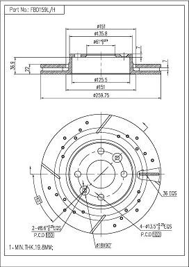 FI.BA FBD159L/H - Тормозной диск autosila-amz.com