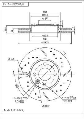 FI.BA FBD159R/H - Тормозной диск autosila-amz.com