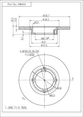 FI.BA FBD151 - Тормозной диск autosila-amz.com