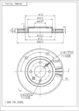 FI.BA FBD153 - Тормозной диск autosila-amz.com