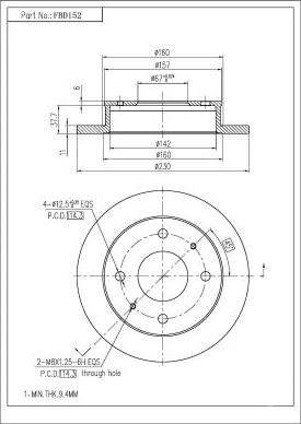 FI.BA FBD152 - Тормозной диск autosila-amz.com