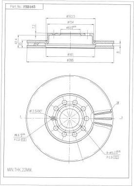 FI.BA FBD165 - Тормозной диск autosila-amz.com