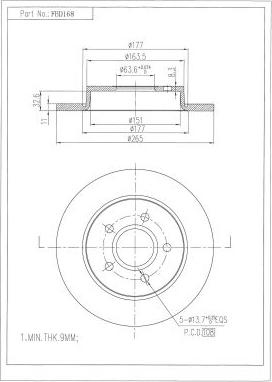 FI.BA FBD168 - Тормозной диск autosila-amz.com