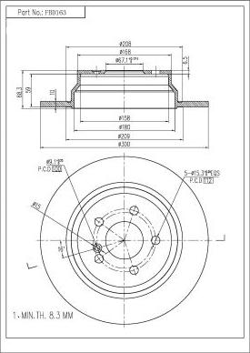 FI.BA FBD163 - Тормозной диск autosila-amz.com