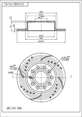 FI.BA FBD167L/H - Тормозной диск autosila-amz.com
