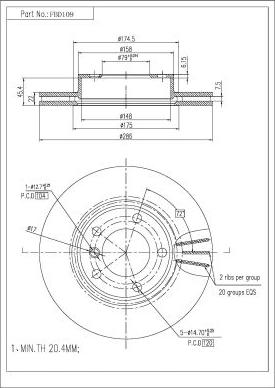 FI.BA FBD109 - Тормозной диск autosila-amz.com