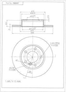 FI.BA FBD107 - Тормозной диск autosila-amz.com