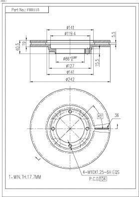 FI.BA FBD115 - Тормозной диск autosila-amz.com