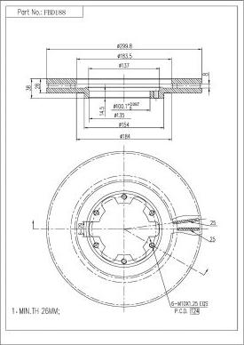 FI.BA FBD188 - Тормозной диск autosila-amz.com