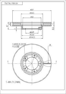 FI.BA FBD126 - Тормозной диск autosila-amz.com