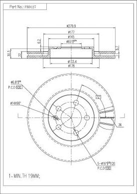 FI.BA FBD127 - Тормозной диск autosila-amz.com