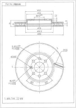 FI.BA FBD340 - Тормозной диск autosila-amz.com