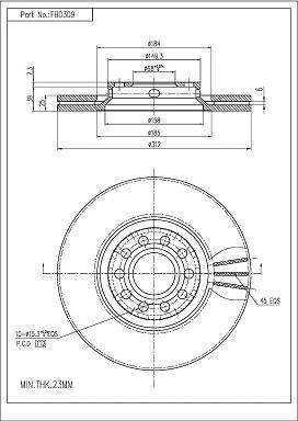 FI.BA FBD309 - Тормозной диск autosila-amz.com
