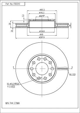 FI.BA FBD310 - Тормозной диск autosila-amz.com