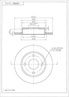 FI.BA FBD380 - Тормозной диск autosila-amz.com