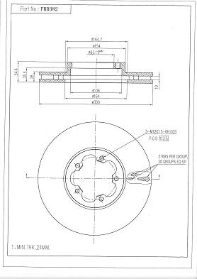 FI.BA FBD382 - Тормозной диск autosila-amz.com