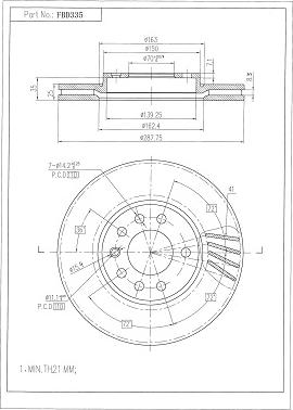 FI.BA FBD335 - Тормозной диск autosila-amz.com