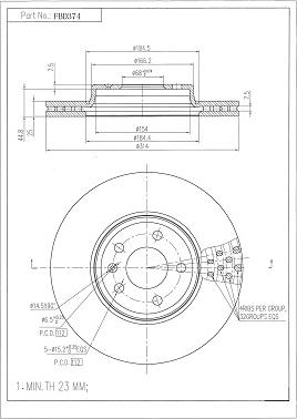 FI.BA FBD374 - Тормозной диск autosila-amz.com