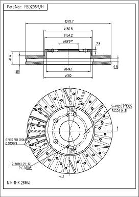 FI.BA FBD296R/H - Тормозной диск autosila-amz.com