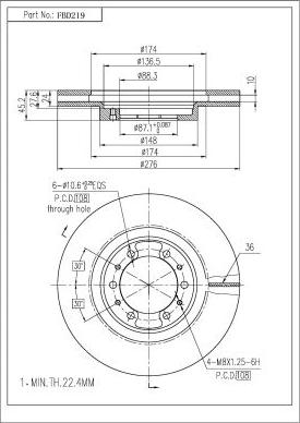 FI.BA FBD219 - Тормозной диск autosila-amz.com