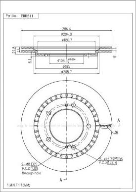 FI.BA FBD211 - Тормозной диск autosila-amz.com