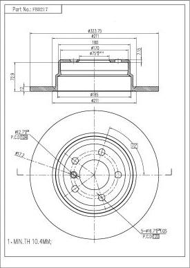 FI.BA FBD217 - Тормозной диск autosila-amz.com
