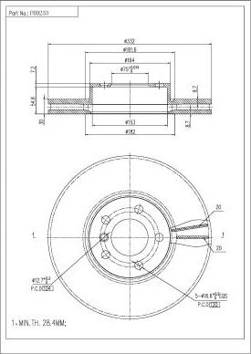 FI.BA FBD233 - Тормозной диск autosila-amz.com