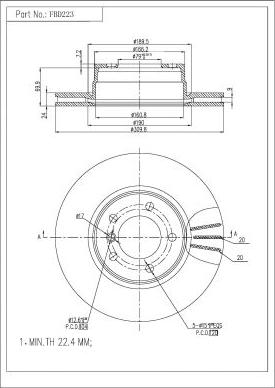 FI.BA FBD223 - Тормозной диск autosila-amz.com