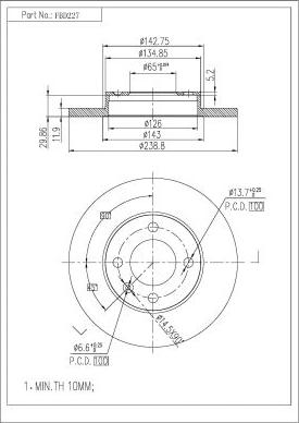 FI.BA FBD227 - Тормозной диск autosila-amz.com