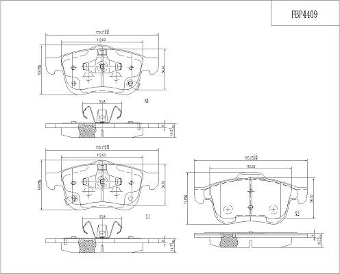 FI.BA FBP4409 - Тормозные колодки, дисковые, комплект autosila-amz.com