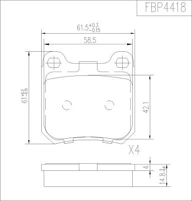 FI.BA FBP4418 - Тормозные колодки, дисковые, комплект autosila-amz.com