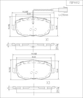 FI.BA FBP4412 - Тормозные колодки, дисковые, комплект autosila-amz.com