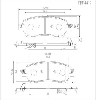 FI.BA FBP4417 - Тормозные колодки, дисковые, комплект autosila-amz.com