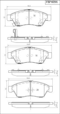 FI.BA FBP4094 - Тормозные колодки, дисковые, комплект autosila-amz.com