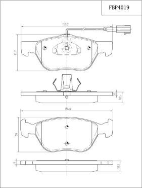 FI.BA FBP4019 - Тормозные колодки, дисковые, комплект autosila-amz.com