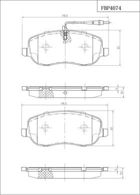 FI.BA FBP4074 - Тормозные колодки, дисковые, комплект autosila-amz.com