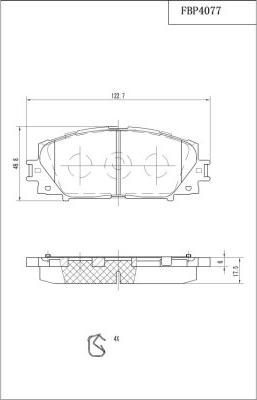 FI.BA FBP4077 - Тормозные колодки, дисковые, комплект autosila-amz.com