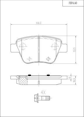 FI.BA FBP4140 - Тормозные колодки, дисковые, комплект autosila-amz.com