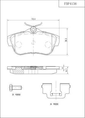 FI.BA FBP4156 - Тормозные колодки, дисковые, комплект autosila-amz.com