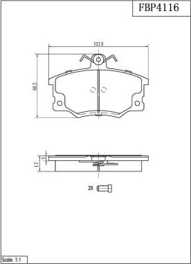 FI.BA FBP4116 - Тормозные колодки, дисковые, комплект autosila-amz.com