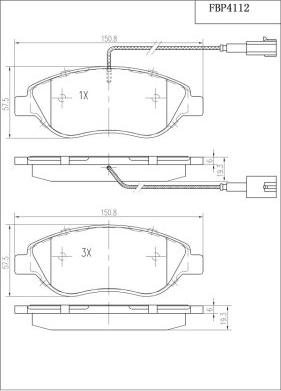 FI.BA FBP4112 - Тормозные колодки, дисковые, комплект autosila-amz.com