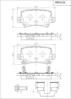 FI.BA FBP4125 - Тормозные колодки, дисковые, комплект autosila-amz.com