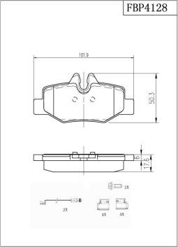 FI.BA FBP4128 - Тормозные колодки, дисковые, комплект autosila-amz.com