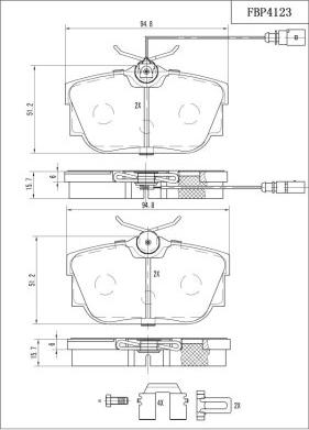 FI.BA FBP4123 - Тормозные колодки, дисковые, комплект autosila-amz.com