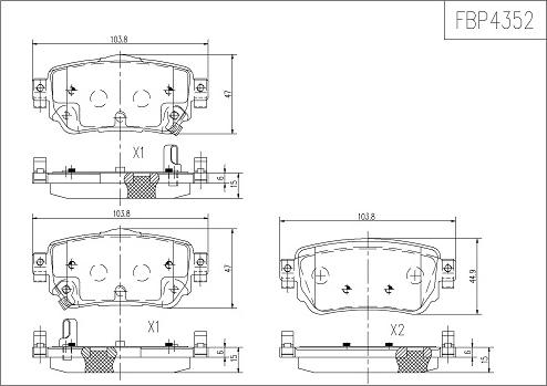 FI.BA FBP4352 - Тормозные колодки, дисковые, комплект autosila-amz.com