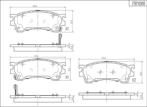 FI.BA FBP4305 - Тормозные колодки, дисковые, комплект autosila-amz.com