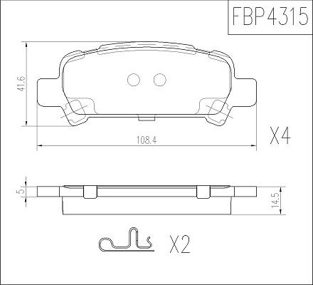 FI.BA FBP4315 - Тормозные колодки, дисковые, комплект autosila-amz.com